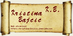 Kristina Bajčić vizit kartica
